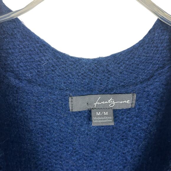 Forever 21 Y2K Navy Blue Mohair Blend Babydoll Sleeveless Sweater Dress M - Picture 5 of 6